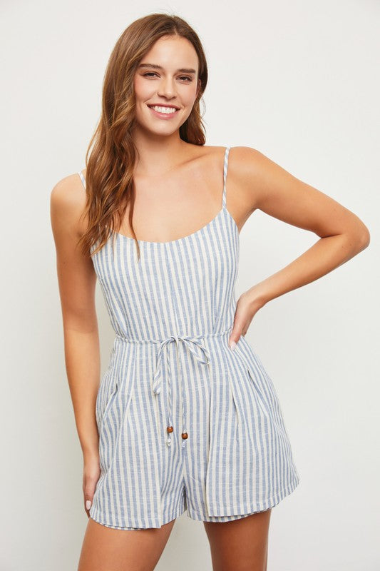 STRIPE OPEN BACK ROMPER