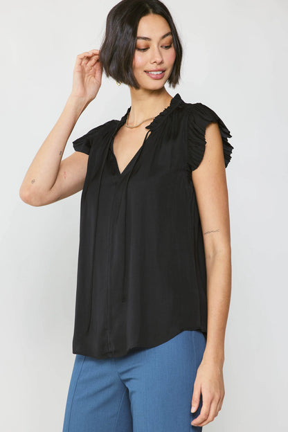 MARGOT PLEATED SLEEVE BLOUSE