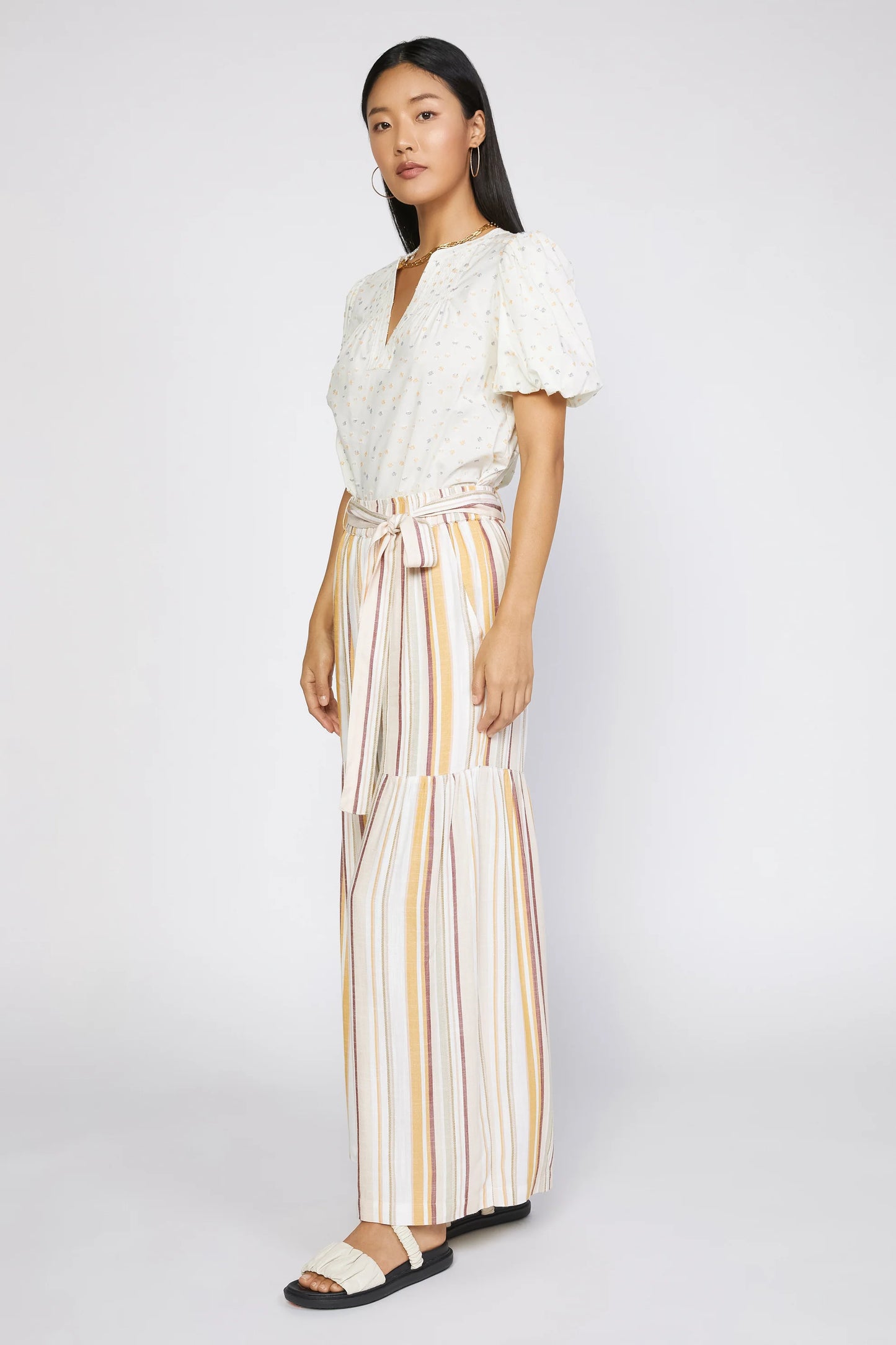 STRIPED WIDE LEG PANT