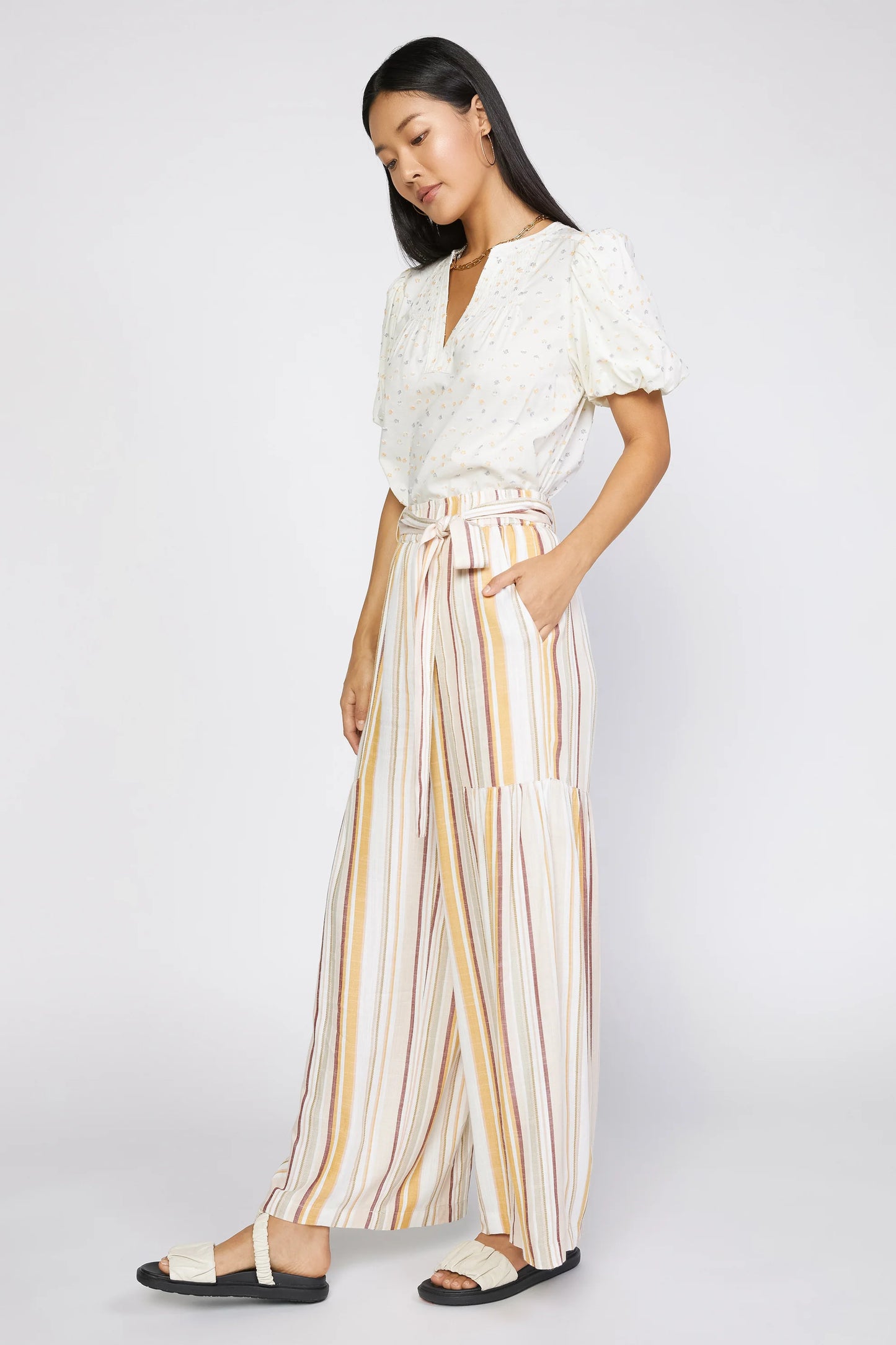 STRIPED WIDE LEG PANT