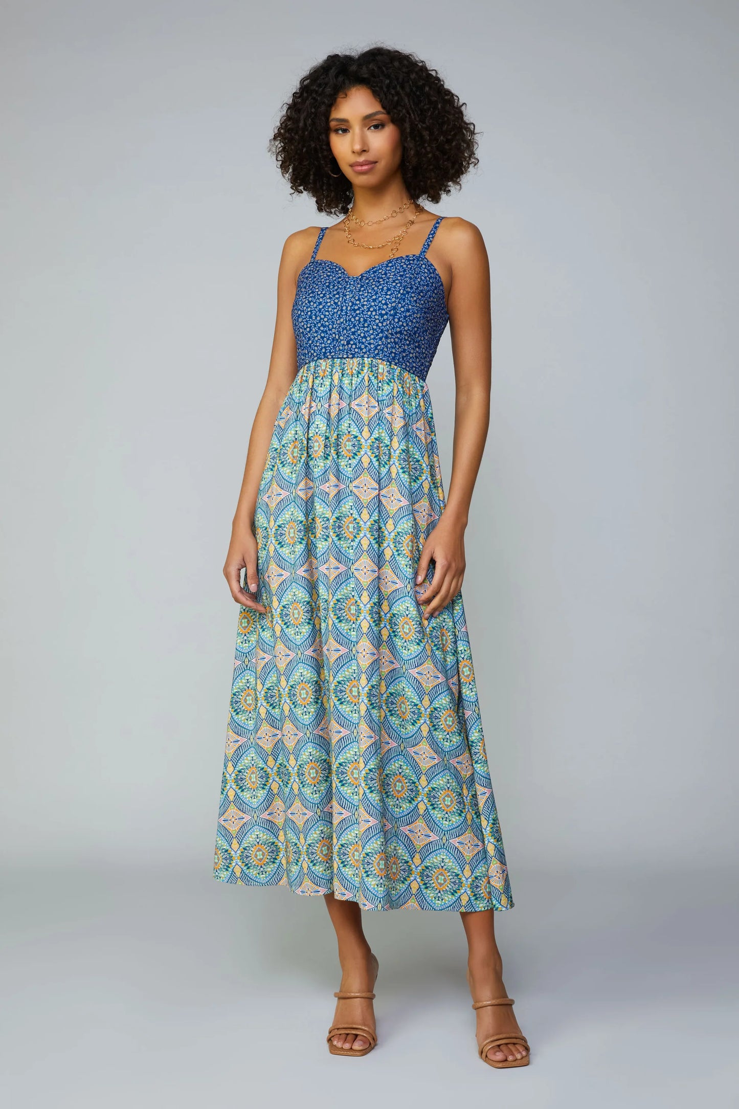 QUILTED TOP MAXI DRESS