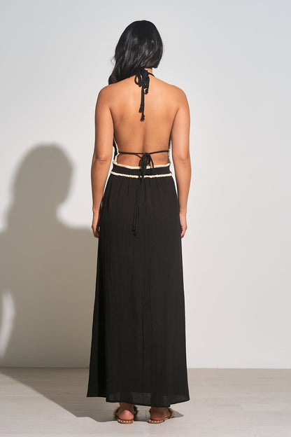 HALTER FRAY MAXI DRESS