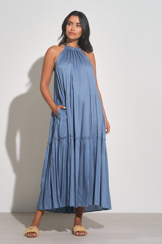 HI NECK MAXI DRESS