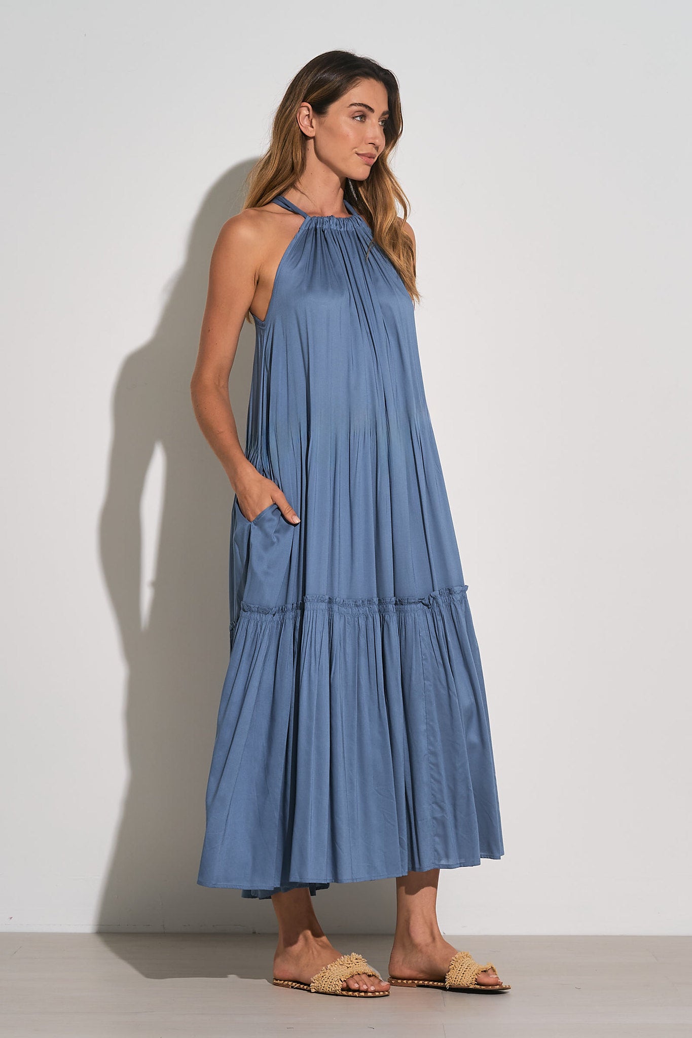 HI NECK MAXI DRESS