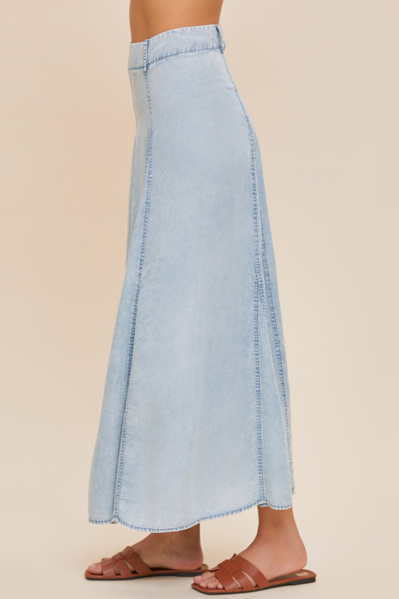 FLARE SOFT DENIM SKIRT