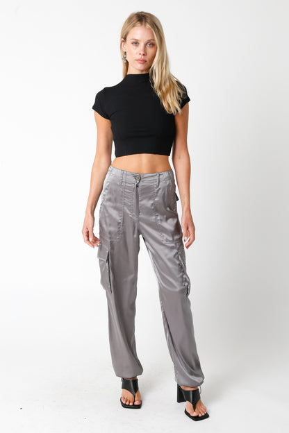 SILVER METALLIC PANT