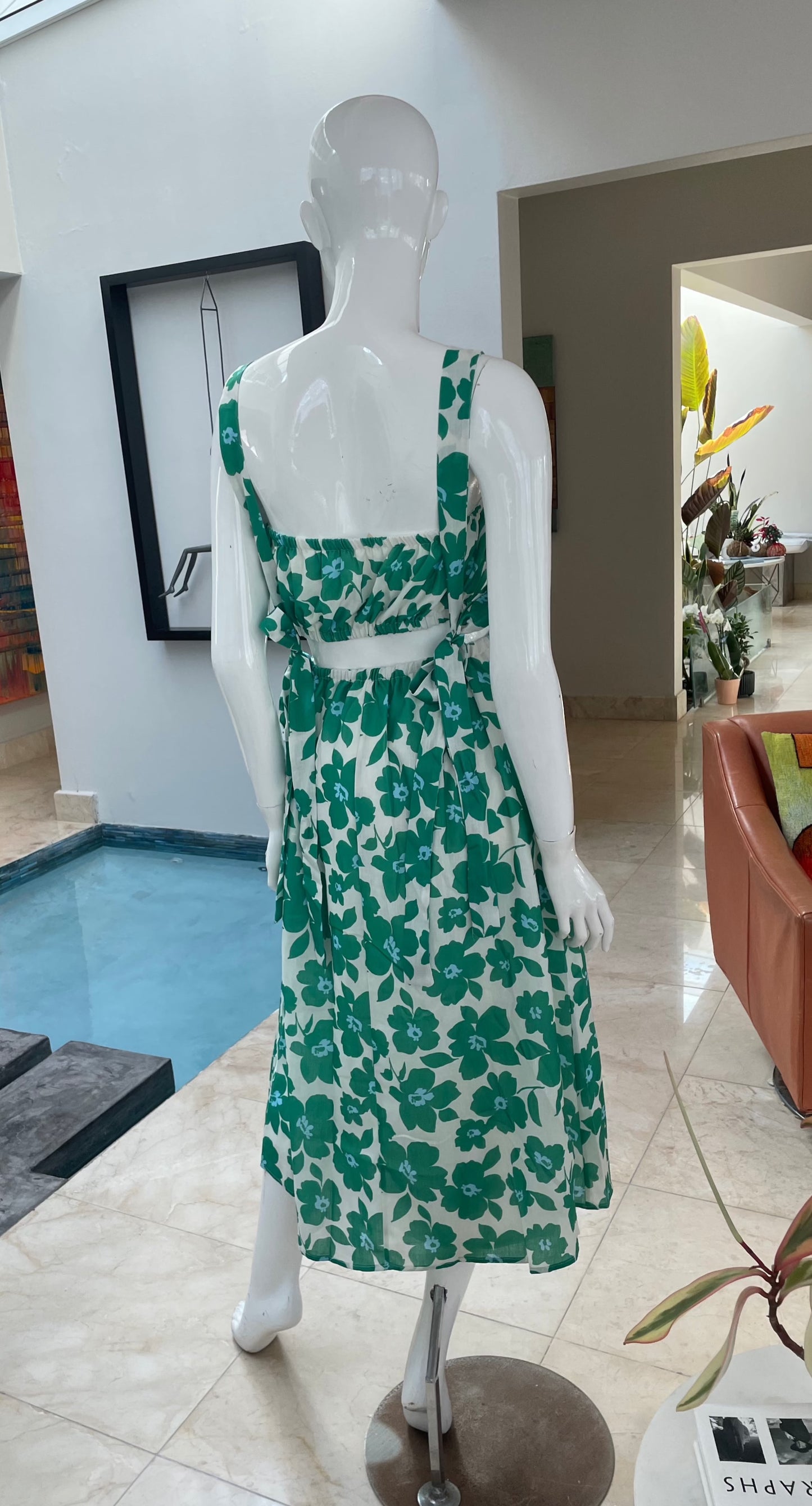 SQUARE NECK CUT OUT MIDI DRESS