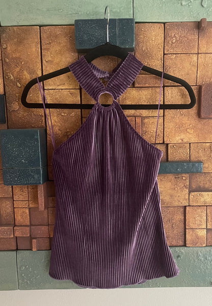 VELVET HALTER TOP