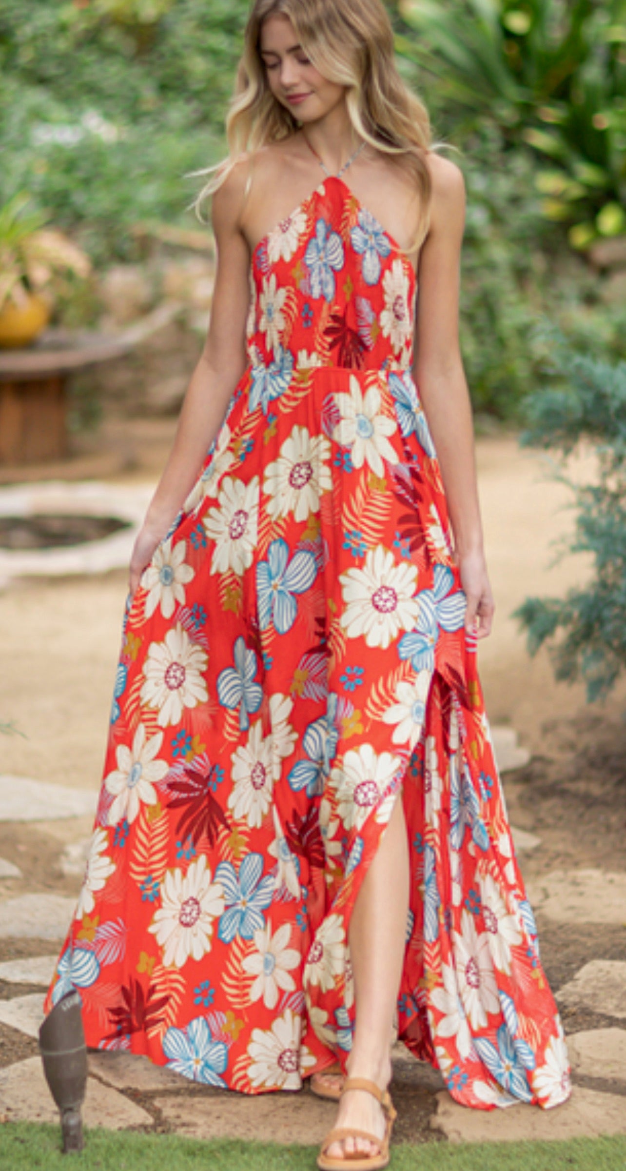 FLORAL RED MAXI