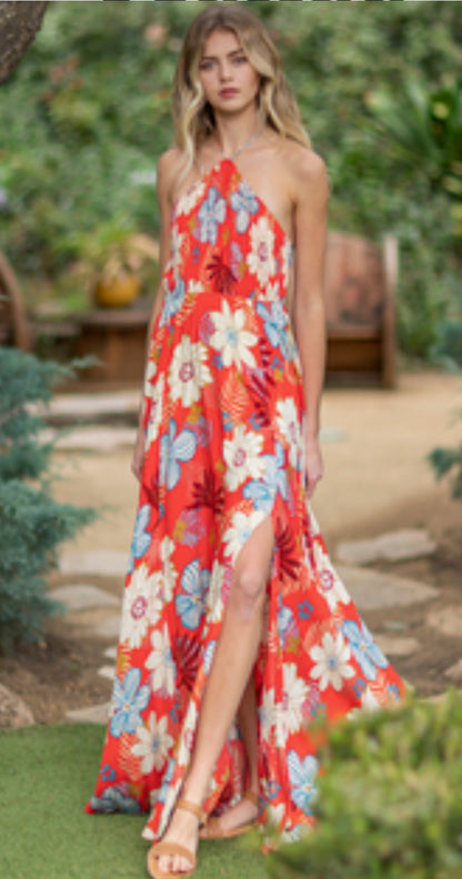 FLORAL RED MAXI