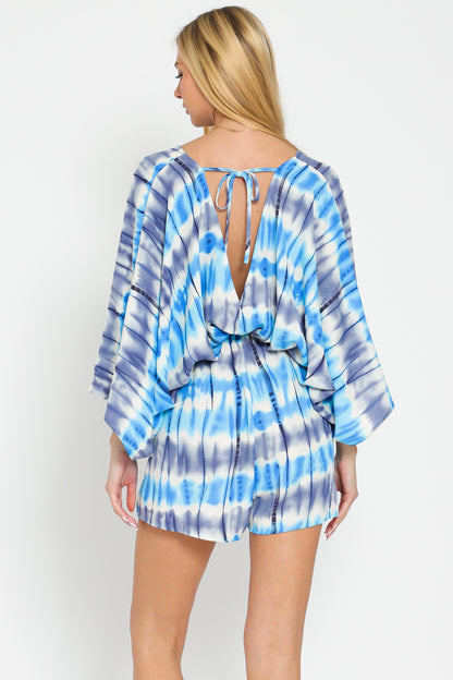 TIE DYE KIMONO ROMPER