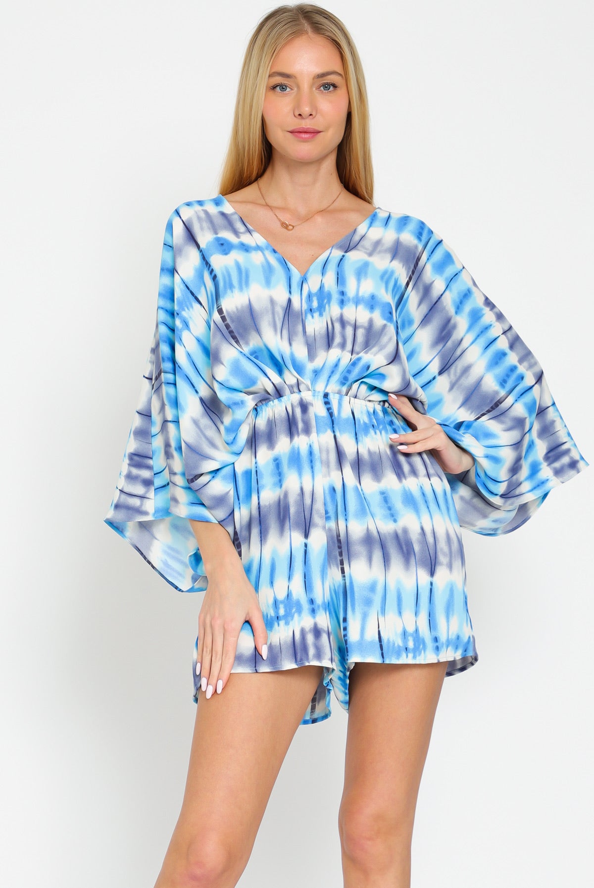 TIE DYE KIMONO ROMPER