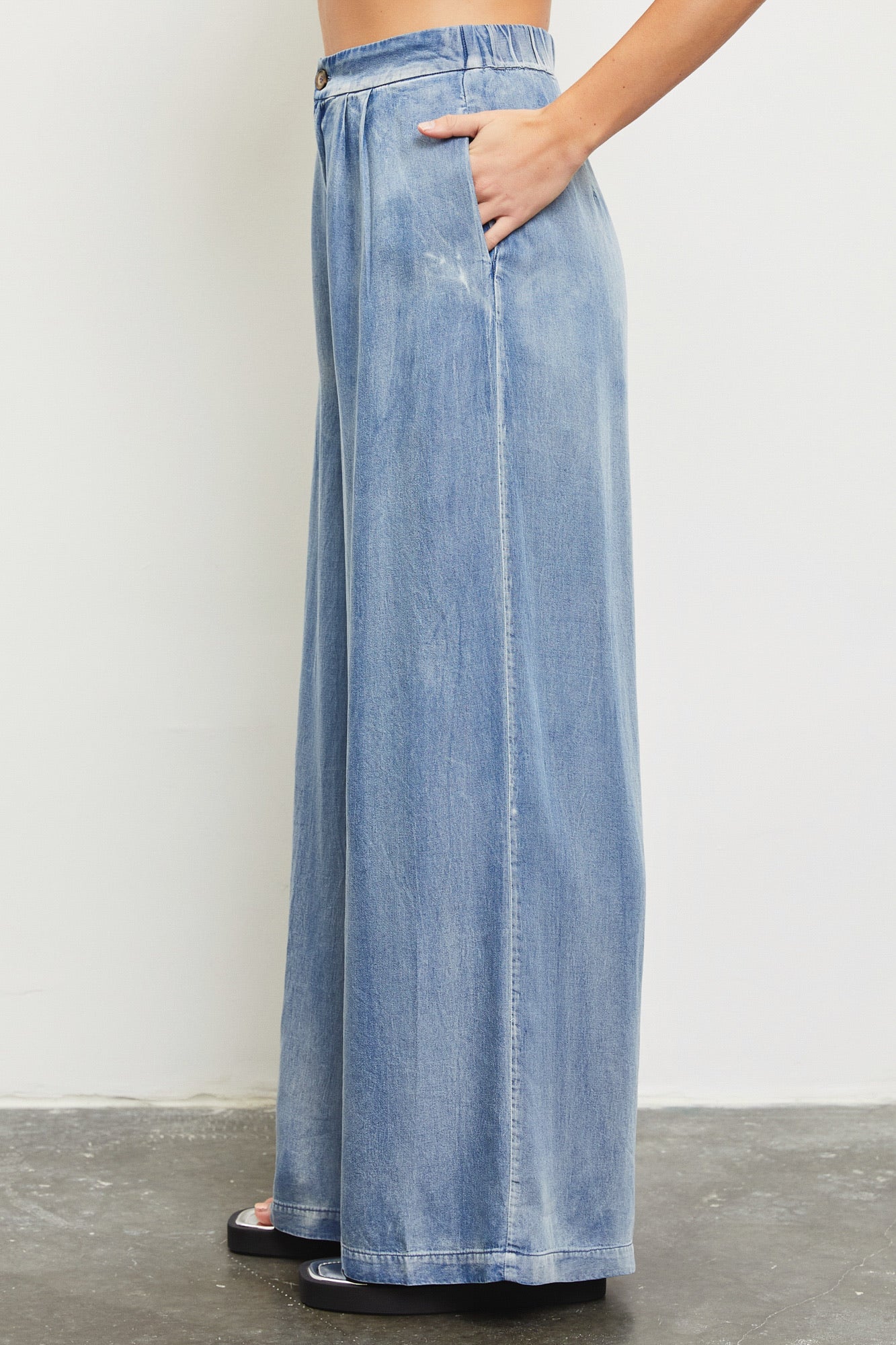 DENIM WIDE LEG PANT