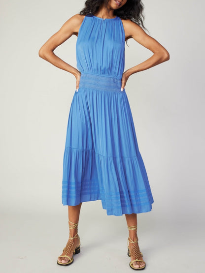 SMOCKED WAIST HALTER MIDI DRESS The Wardrobe By JAB SMOCKED WAIST HALTER MIDI DRESS The Wardrobe By JAB