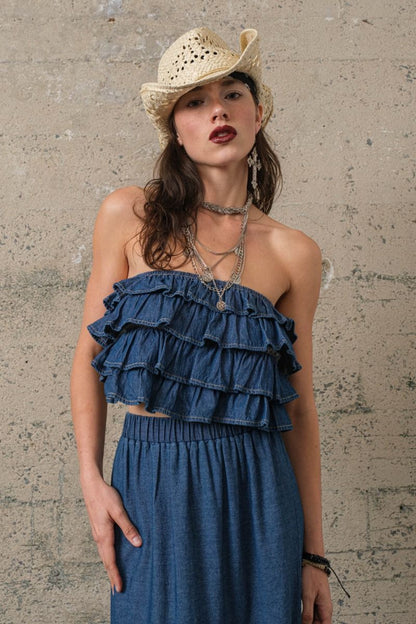 RUFFLES AND DENIM SET